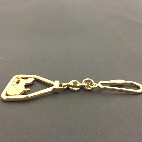 CELINE HORSE CARRIAGE GOLD TONE KEY RING CHARM/1A4778 - Picture 4 of 12